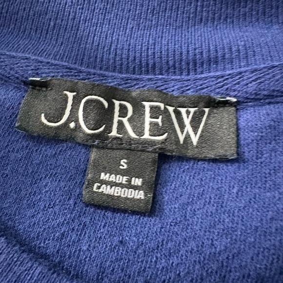 J Crew “Après Ski” Women's Oversized, Cropped, Navy, Super Soft Sweatshirt. S - Picture 9 of 12